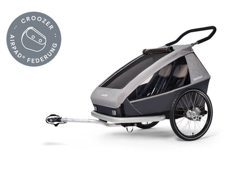 Croozer_Kid_Keeke_2_Stone_grey_Zweisitzer